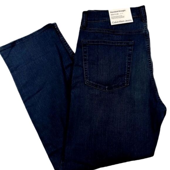 Calvin Klein Jeans Mens Boston Blue Standard Straight-Fit Stretch pants - Picture 7 of 16